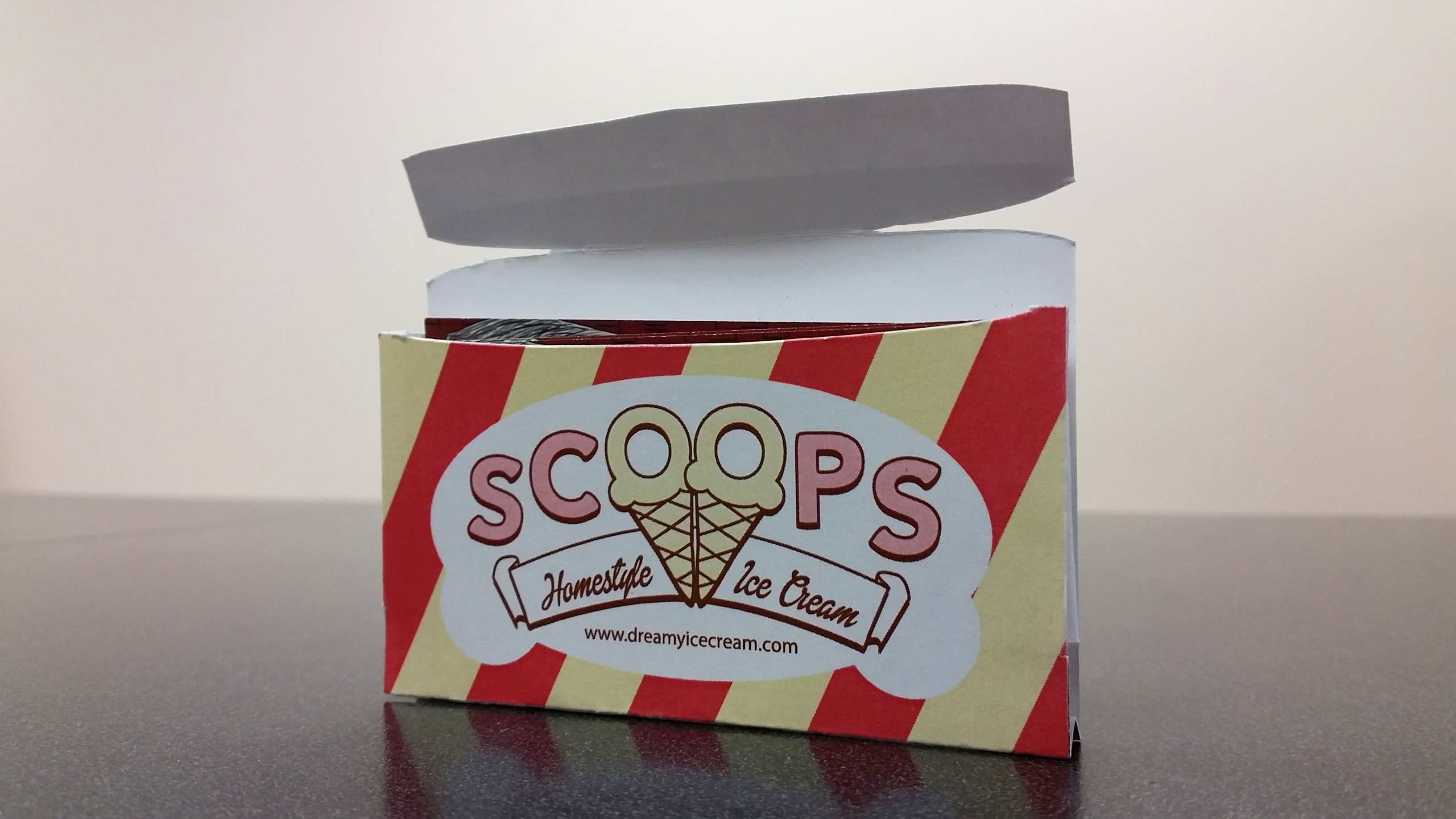 Custon business card holder, with open top