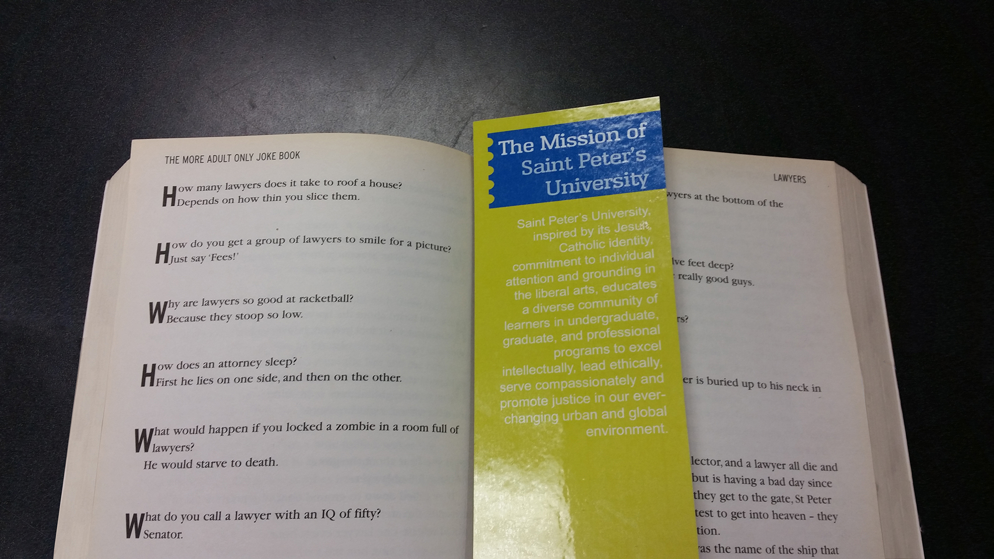 Saint Peter's bookmark in use