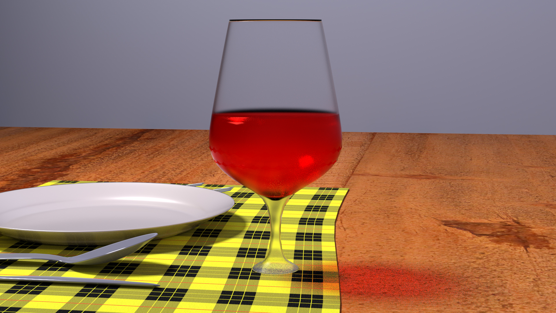 Final render of the table setting